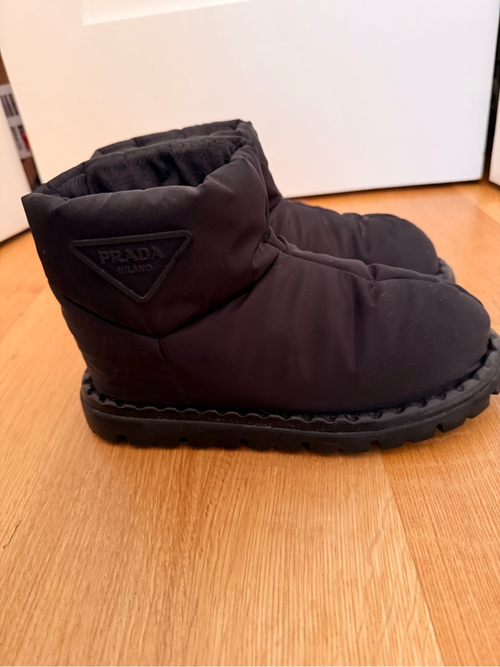 Prada Black Puffer Ankle Boots